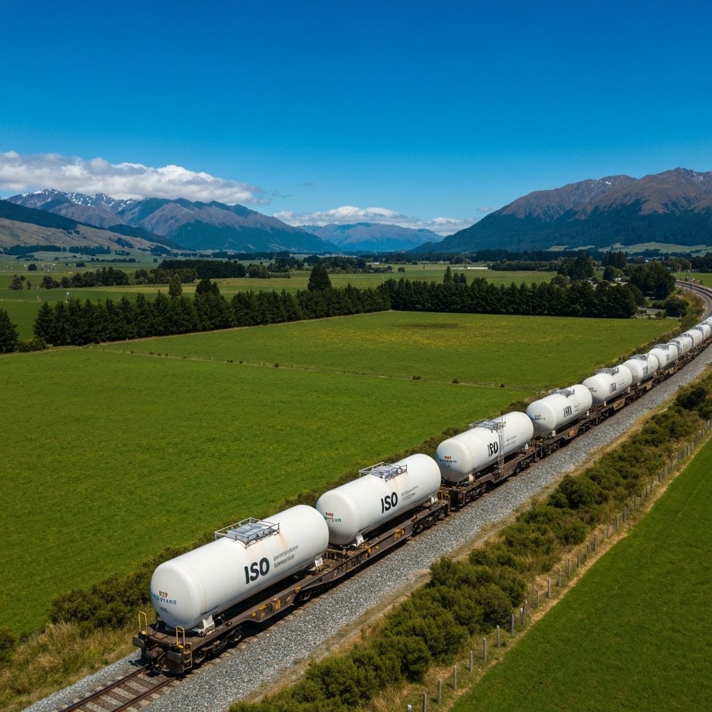 T50 ISO tank containers on intermodal transport